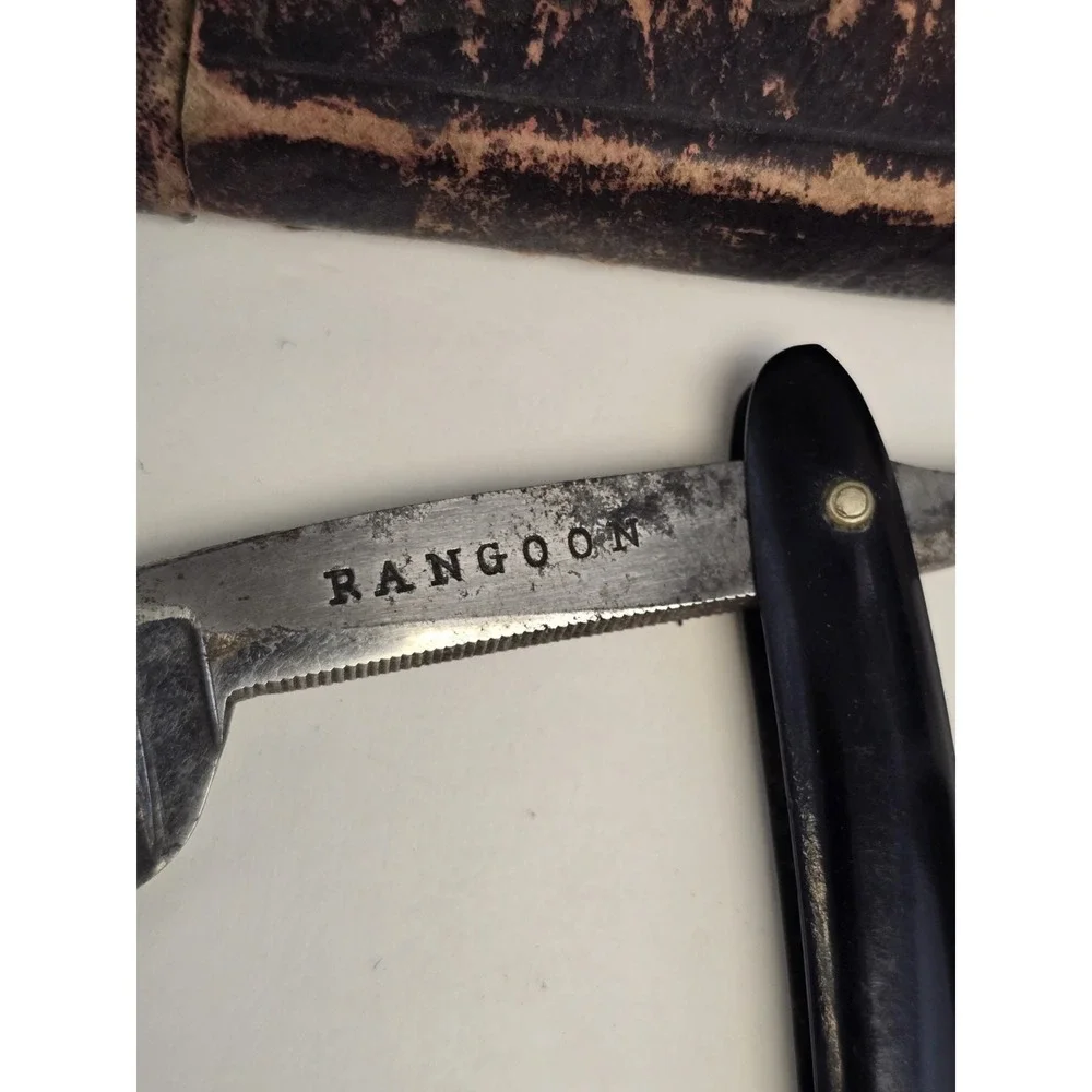 Antique‎ Shaving Straight Razor Joseph Elliot Best Silver Steel w/ Box Rangoon